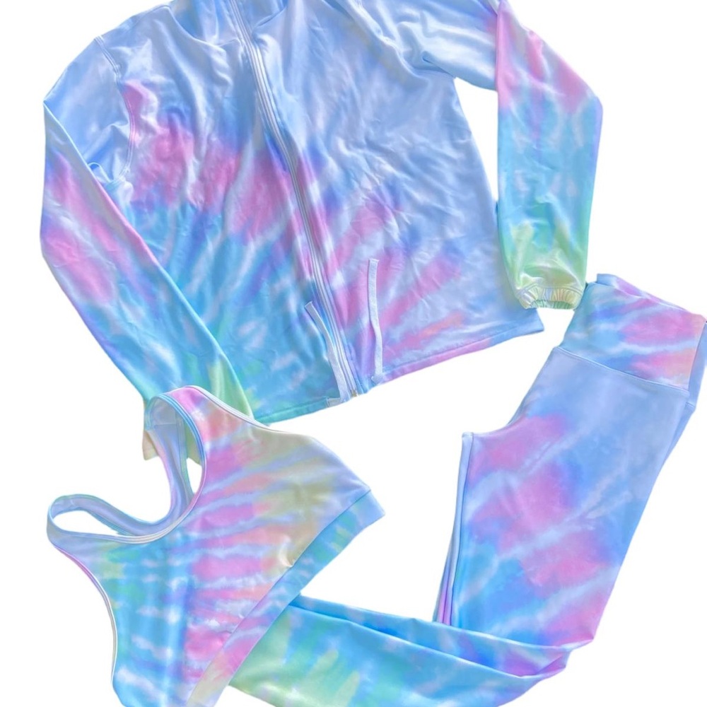 Trendy Boutique Pastel Tie-Dye Leggings Set
